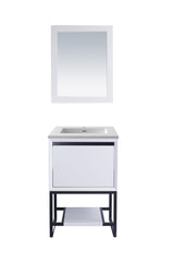 Alto 24" White Bathroom Vanity with Matte White VIVA Stone Solid Surface Countertop Laviva 313SMR-24W-MW