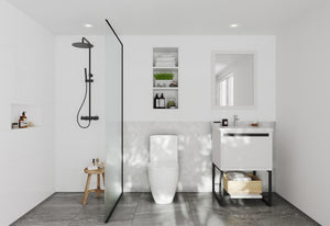 Alto 24" White Bathroom Vanity with White Carrara Marble Countertop Laviva 313SMR-24W-WC