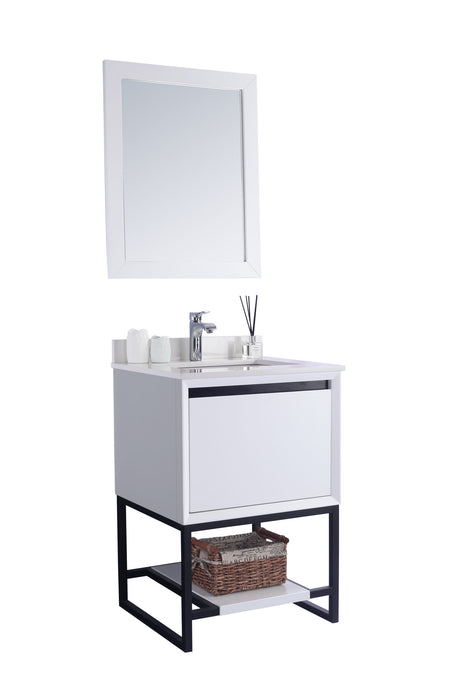 Alto 24" White Bathroom Vanity with White Quartz Countertop Laviva 313SMR-24W-WQ