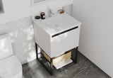 Alto 24" White Bathroom Vanity with White Quartz Countertop Laviva 313SMR-24W-WQ
