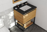 Alto 30" California White Oak Bathroom Vanity with Black Wood Marble Countertop Laviva 313SMR-30CO-BW