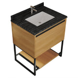 Alto 30" California White Oak Bathroom Vanity with Black Wood Marble Countertop Laviva 313SMR-30CO-BW