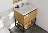 Alto 30" California White Oak Bathroom Vanity with White Carrara Marble Countertop Laviva 313SMR-30CO-WC