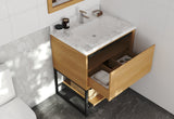 Alto 30" California White Oak Bathroom Vanity with White Carrara Marble Countertop Laviva 313SMR-30CO-WC