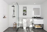 Alto 30" White Bathroom Vanity with Black Wood Marble Countertop Laviva 313SMR-30W-BW