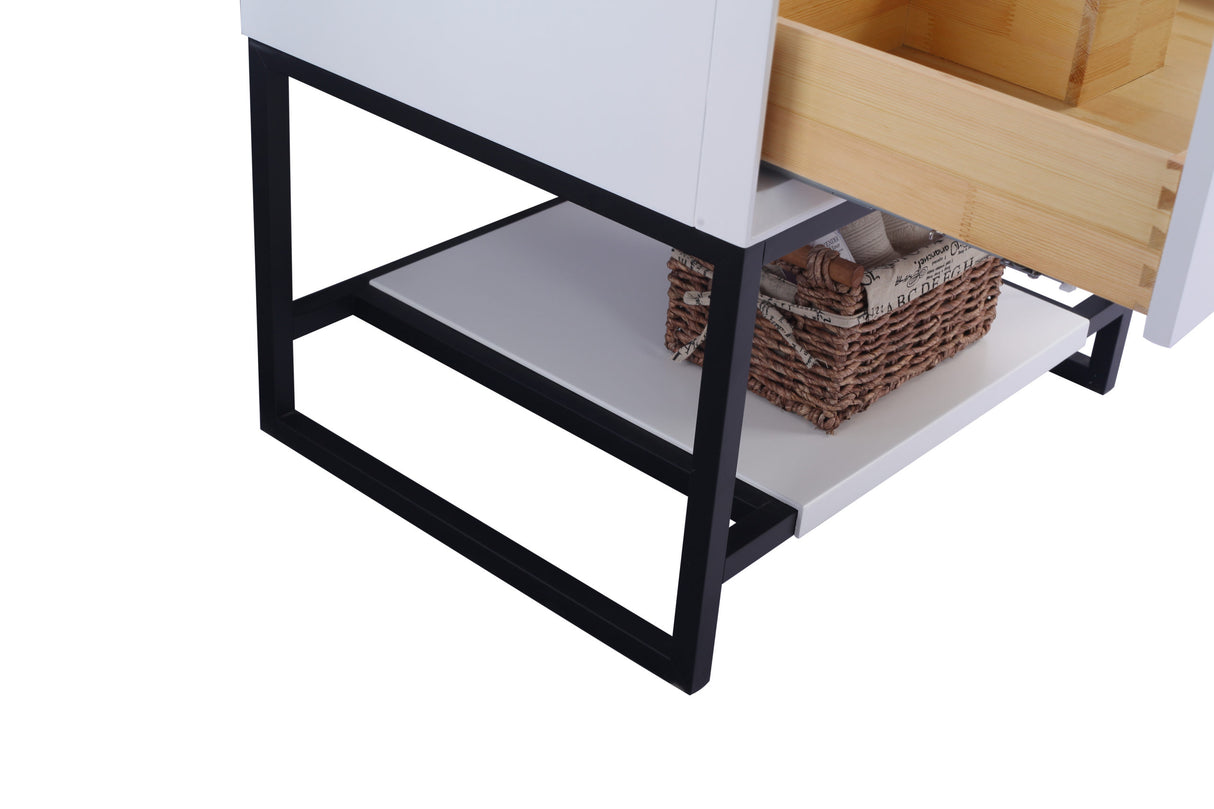 Alto 30" White Bathroom Vanity with Matte White VIVA Stone Solid Surface Countertop Laviva 313SMR-30W-MW