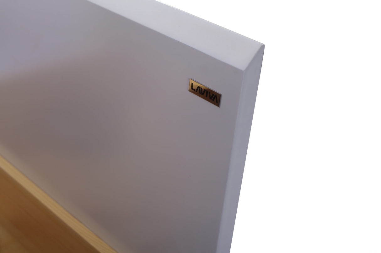 Alto 30" White Bathroom Vanity with Matte White VIVA Stone Solid Surface Countertop Laviva 313SMR-30W-MW