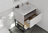 Alto 30" White Bathroom Vanity with Pure White Phoenix Stone Countertop Laviva 313SMR-30W-PW