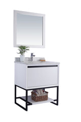 Alto 30" White Bathroom Vanity with White Carrara Marble Countertop Laviva 313SMR-30W-WC