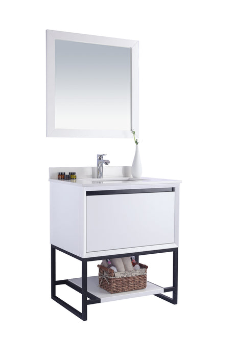 Alto 30" White Bathroom Vanity with White Quartz Countertop Laviva 313SMR-30W-WQ