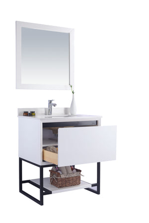 Alto 30" White Bathroom Vanity with White Quartz Countertop Laviva 313SMR-30W-WQ