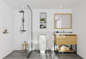 Alto 36" California White Oak Bathroom Vanity with Matte White VIVA Stone Solid Surface Countertop Laviva 313SMR-36CO-MW