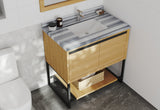 Alto 36" California White Oak Bathroom Vanity with White Stripes Marble Countertop Laviva 313SMR-36CO-WS