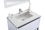 Alto 36" White Bathroom Vanity with Matte White VIVA Stone Solid Surface Countertop Laviva 313SMR-36W-MW