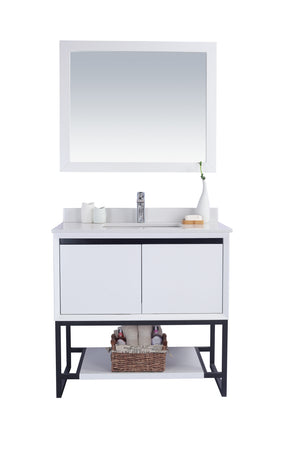 Alto 36" White Bathroom Vanity with White Quartz Countertop Laviva 313SMR-36W-WQ