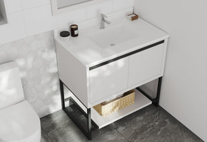 Alto 36" White Bathroom Vanity with White Quartz Countertop Laviva 313SMR-36W-WQ