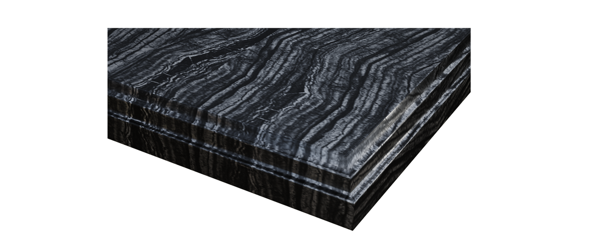 Forever 24" Single Hole Black Wood Marble Countertop with Rectangular Ceramic Sink Laviva 313SQ1H-24-BW