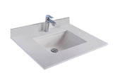 Forever 30" Single Hole White Quartz Countertop with Rectangular Ceramic Sink Laviva 313SQ1H-30-WQ