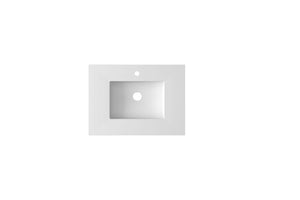 Forever VIVA Stone 30" Matte White Solid Surface Countertop with Integrated Sink Laviva 313SQ1HSS-30-MW