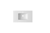 Forever VIVA Stone 36" Matte White Solid Surface Countertop with Integrated Sink Laviva 313SQ1HSS-36-MW