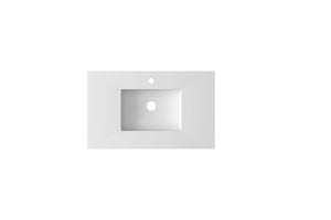 Forever VIVA Stone 36" Matte White Solid Surface Countertop with Integrated Sink Laviva 313SQ1HSS-36-MW