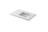 Forever VIVA Stone 36" Matte White Solid Surface Countertop with Right Offset Integrated Sink Laviva 313SQ1HSS-36R-MW