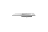 Forever VIVA Stone 36" Matte White Solid Surface Countertop with Right Offset Integrated Sink Laviva 313SQ1HSS-36R-MW