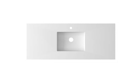 Forever VIVA Stone 54" Matte White Solid Surface Countertop with Integrated Sink Laviva 313SQ1HSS-54-MW