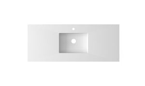 Forever VIVA Stone 54" Matte White Solid Surface Countertop with Integrated Sink Laviva 313SQ1HSS-54-MW