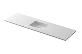 Forever VIVA Stone 66" Matte White Solid Surface Countertop with Single Integrated Sink Laviva 313SQ1HSS-66-MW