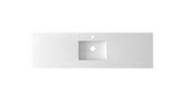 Forever VIVA Stone 66" Matte White Solid Surface Countertop with Single Integrated Sink Laviva 313SQ1HSS-66-MW