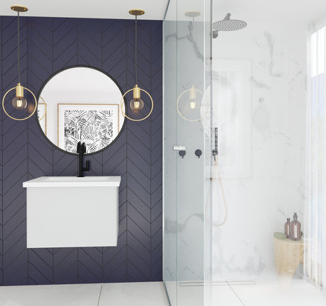 Vitri 24" Cloud White Bathroom Vanity with VIVA Stone Matte White Solid Surface Countertop Laviva 313VTR-24CW-MW