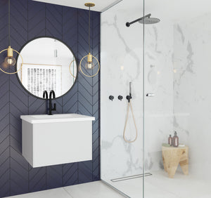 Vitri 24" Cloud White Bathroom Vanity with VIVA Stone Matte White Solid Surface Countertop Laviva 313VTR-24CW-MW