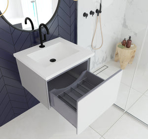 Vitri 24" Cloud White Bathroom Vanity with VIVA Stone Matte White Solid Surface Countertop Laviva 313VTR-24CW-MW