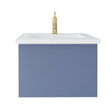 Vitri 24" Nautical Blue Bathroom Vanity with VIVA Stone Matte White Solid Surface Countertop Laviva 313VTR-24NB-MW