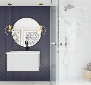 Vitri 30" Cloud White Bathroom Vanity with VIVA Stone Matte White Solid Surface Countertop Laviva 313VTR-30CW-MW
