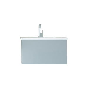 Vitri 30" Fossil Grey Bathroom Vanity with VIVA Stone Matte White Solid Surface Countertop Laviva 313VTR-30FG-MW