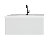 Vitri 36" Cloud White Bathroom Vanity with VIVA Stone Matte White Solid Surface Countertop Laviva 313VTR-36CW-MW