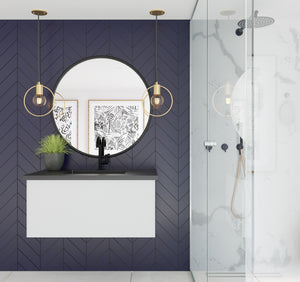 Vitri 36" Cloud White Wall Hung Bathroom Vanity Cabinet  Laviva 313VTR-36CW