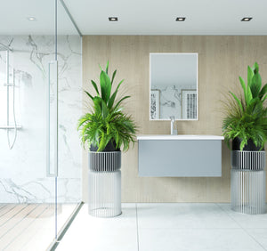 Vitri 36" Fossil Grey Bathroom Vanity with VIVA Stone Matte White Solid Surface Countertop Laviva 313VTR-36FG-MW
