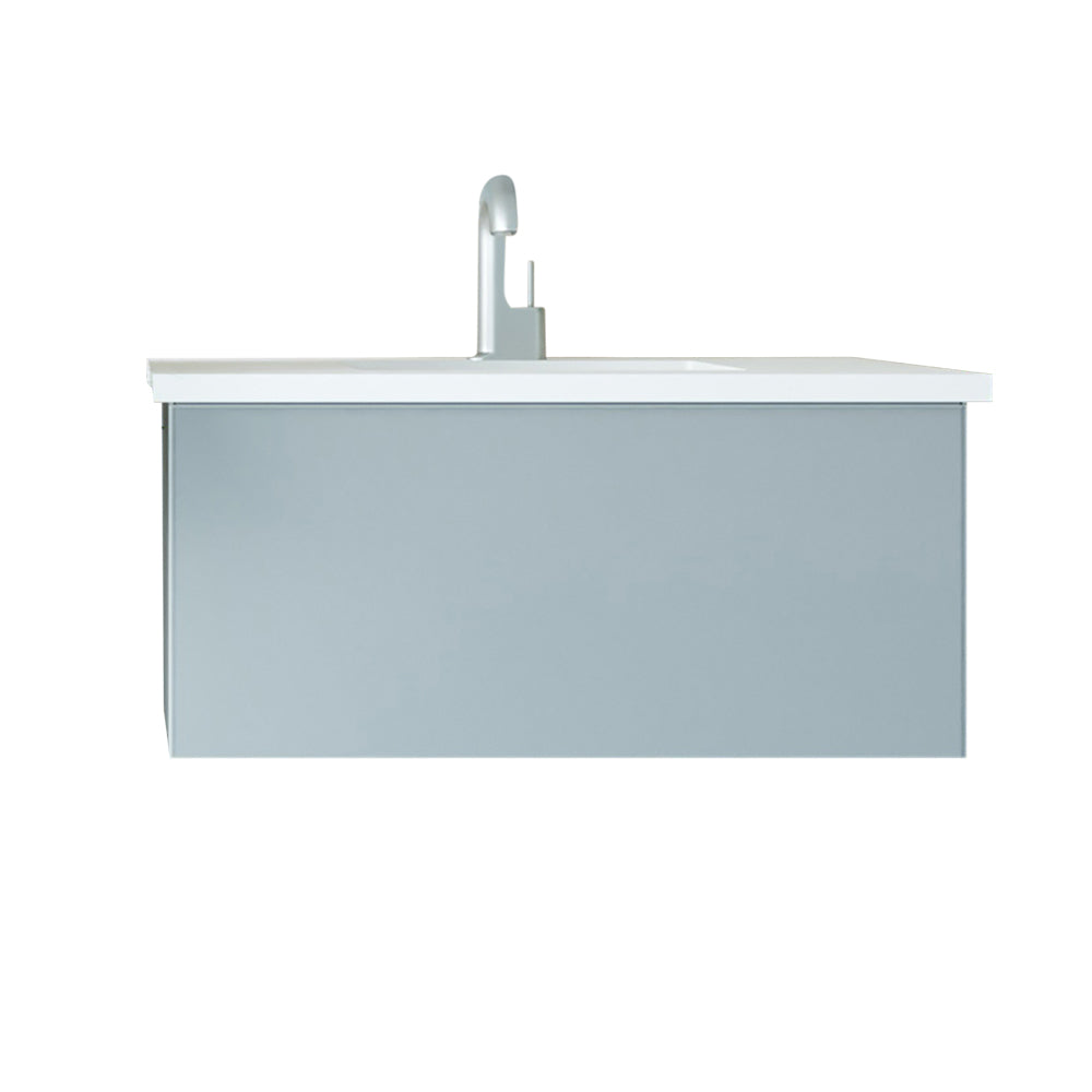 Vitri 36" Fossil Grey Bathroom Vanity with VIVA Stone Matte White Solid Surface Countertop Laviva 313VTR-36FG-MW