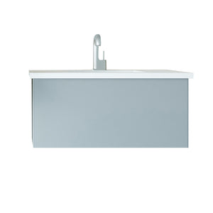 Vitri 36" Fossil Grey Bathroom Vanity with VIVA Stone Matte White Solid Surface Countertop Laviva 313VTR-36FG-MW