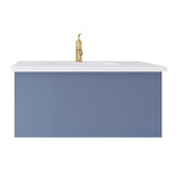 Vitri 36" Nautical Blue Bathroom Vanity with VIVA Stone Matte White Solid Surface Countertop Laviva 313VTR-36NB-MW