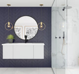 Vitri 48" Cloud White Bathroom Vanity with VIVA Stone Matte White Solid Surface Countertop Laviva 313VTR-48CW-MW