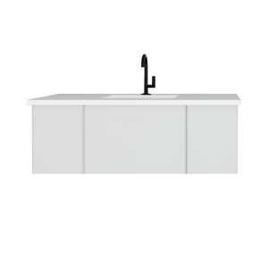 Vitri 48" Cloud White Bathroom Vanity with VIVA Stone Matte White Solid Surface Countertop Laviva 313VTR-48CW-MW