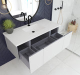 Vitri 48" Cloud White Bathroom Vanity with VIVA Stone Matte White Solid Surface Countertop Laviva 313VTR-48CW-MW
