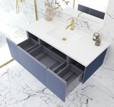 Vitri 48" Nautical Blue Bathroom Vanity with VIVA Stone Matte White Solid Surface Countertop Laviva 313VTR-48NB-MW