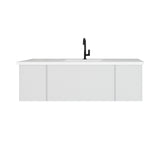 Vitri 54" Cloud White Bathroom Vanity with VIVA Stone Matte White Solid Surface Countertop Laviva 313VTR-54CW-MW