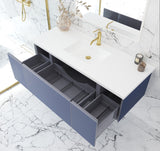 Vitri 54" Nautical Blue Bathroom Vanity with VIVA Stone Matte White Solid Surface Countertop Laviva 313VTR-54NB-MW