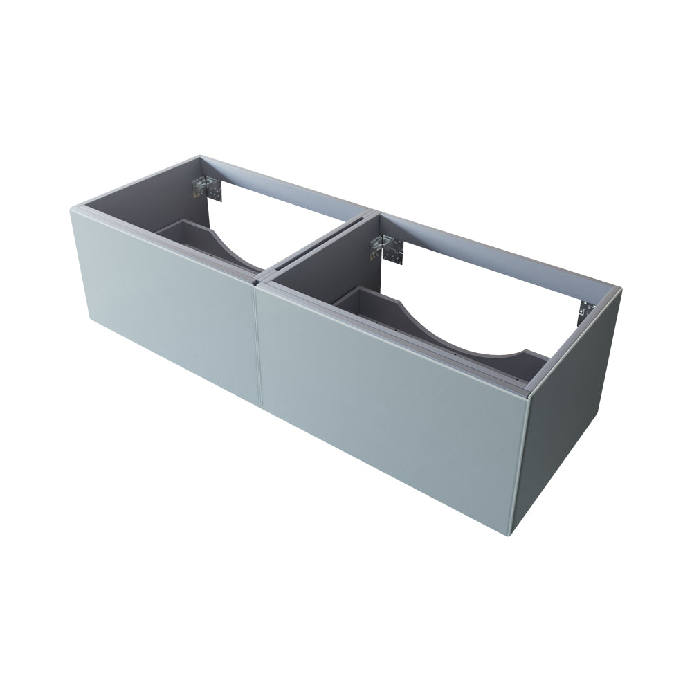 Vitri 60" Fossil Grey Double Sink Wall Hung Bathroom Vanity Cabinet Laviva 313VTR-60DFG